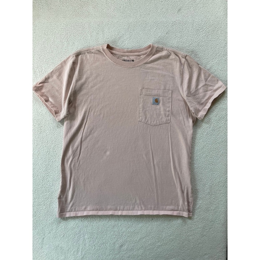 Carhartt Boys Large Pocket T-Shirt Pink Loose Fit Short‎ Sleeve Tee